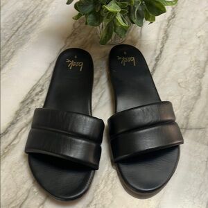 Beek Sugarbird Black leather Slide Sandals women'ss 9